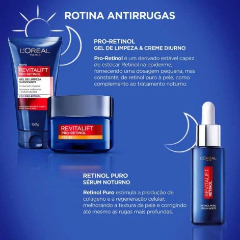 Creme Facial Antirrugas L'Oréal Paris Revitalift Retinol Cuidado Diurno FPS20 49g