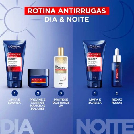 Creme Facial Antirrugas L'Oréal Paris Revitalift Retinol Cuidado Diurno FPS20 49g