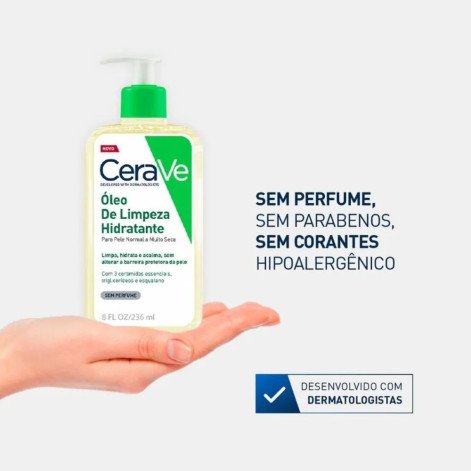 Óleo de Limpeza Hidratante CeraVe Sem Perfume 236ml