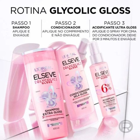 Condicionador Sela Gloss L'Oréal Paris Elseve Glycolic Gloss 400ml