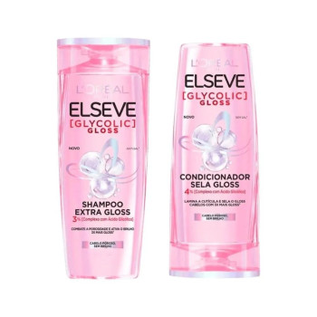 Kit Elseve Glycolic Gloss Shampoo 375ML + Con 170ML