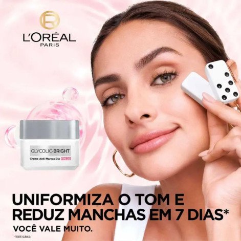 Creme Facial Anti-Marcas Dia L'oréal Paris Glycolic Bright FPS 30 49g