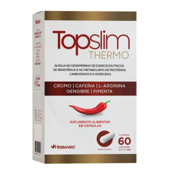 Top Slim Thermo Arginina Gengibre Cafeina 60 Capsulas Herbamed Natural