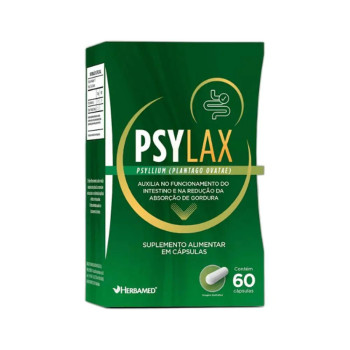 Psylax Psyllium 880mg 60 Cápsulas Herbamed Sem Sabor