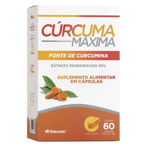 Curcuma Max Suplemento Alimentar com 60 cápsulas Fonte de Curcumina Herbamed