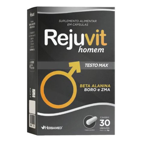 Rejuvit Homem Testo Max Suplemento Masculino Energia e Metabolismo 30 Caps Herbamed