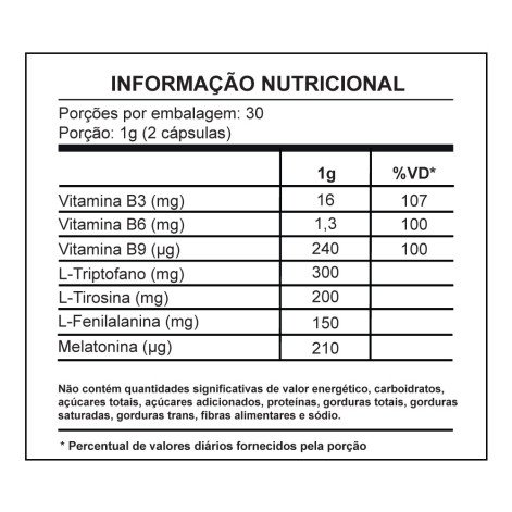Serenizz Calm 500mg Triptofano e Vitaminas 60 Capsulas Herbamed