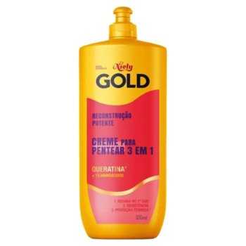 Creme para Pentear 3 em 1 Niely Gold Reconstrução Potente 500ml