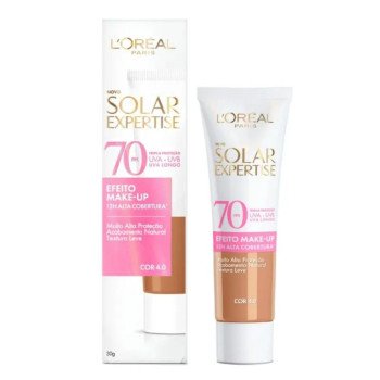 Protetor Solar Facial L’Oréal Paris Solar Expertise Efeito Make Up FPS70 Cor 4.0 30g