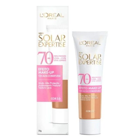 Protetor Solar Facial L’Oréal Paris Solar Expertise Efeito Make Up FPS70 Cor 3.0 30g