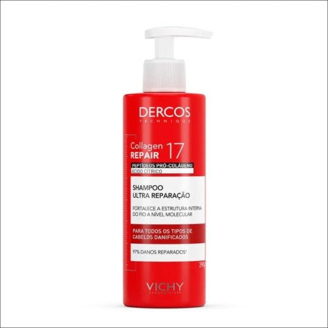 Vichy Dercos Collagen Repair 17 Shampoo Ultra Reparação 390g