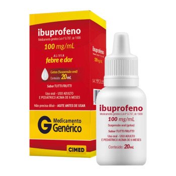 Ibuprofeno 100mg/ml Suspensão Oral Gotas 20ml Genérico Cimed