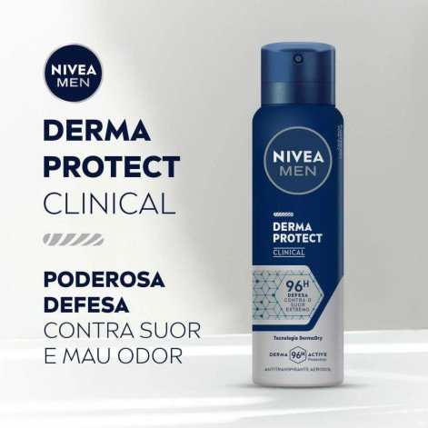 Desodorante Antitranspirante Aerosol Nivea Men Clinical Derma Protect 96h 150ml
