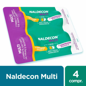  Naldecon Multi Paracetamol 800mg + Cloridrato Fenillefrina 20mg 4 comprimidos