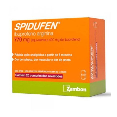  Spidufen 770mg 20 Comp Rev Ibuprofeno Arginina Zambon