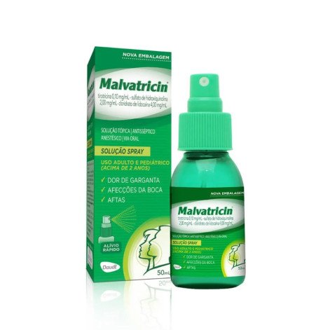  Spray Antisséptico Bucal Malvatricin 50ml