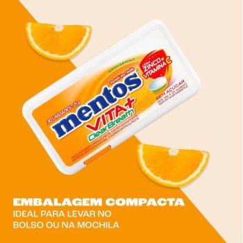 Pastilha Mentos Clear Breath Orangemint 30Un 21g