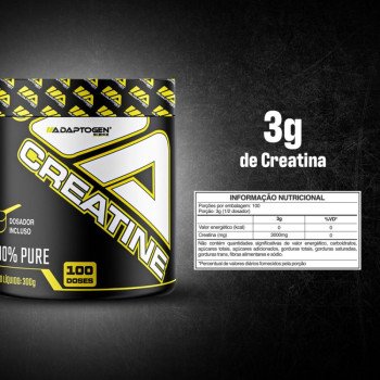 Creatina Monohidratada Adaptogen Science 100% Pura 3000mg 300g