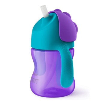 Copo Philips Avent, Azul/Roxo, 200ml Dinossauro, À Prova de Vazamentos