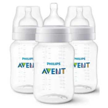 Kit Mamadeira Triplo Anti-Cólicas Transparente 260ml Philips Avent