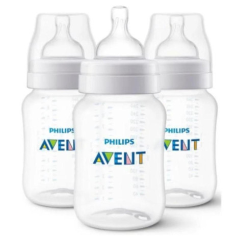Kit Mamadeira Triplo Anti-Cólicas Transparente 260ml Philips Avent