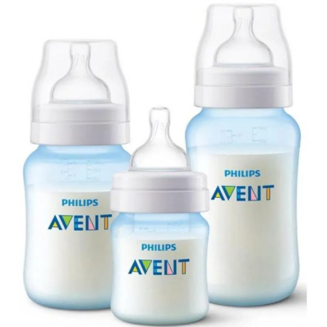 Kit 3 Mamadeiras Classica Azul 125ml 260ml e 330ml Philips Avent 