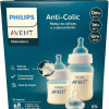 Kit Duplo Mamadeira Anti-Colic Philips Avent Transparente 125ml + 260ml + Bico extra 6m+