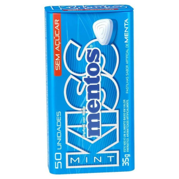 Pastilha Mentos Kiss Mint Zero Sabor Menta com 50Un - 35g