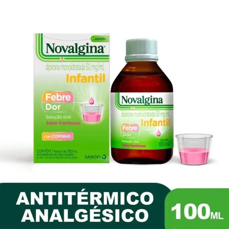 Novalgina Dipirona 50mg/ml Infantil Solução Oral 100ml + Copo Dosador