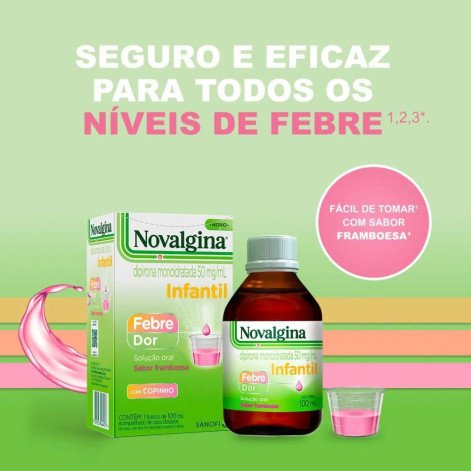 Novalgina Dipirona 50mg/ml Infantil Solução Oral 100ml + Copo Dosador