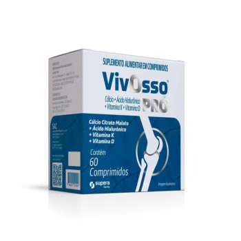 Suplemento Alimentar Vivosso Pró Cálcio + Ácido Hialurônico + Vitaminas D + K 60 Comprimidos
