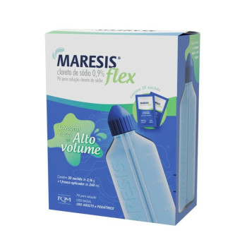 Maresis Flex 0,9% Fqm Alto Volume 30 Sachês de 2,16g + 1 Frasco Aplicador de 240ml