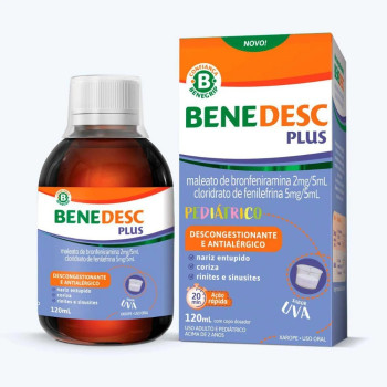 Benedesc Plus Maleato de Bronfeniramina 2mg + Cloridrato de Fenilefrina 5mg Xarope Pediátrico 120ml 