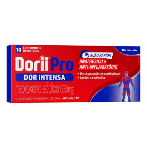 Dorii Pro Naproxeno Sódico 550mg 10 Comprimidos