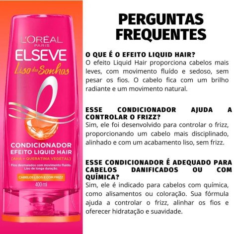 Condicionador Elseve Liso dos Sonhos Efeito Liquid Hair 400ml