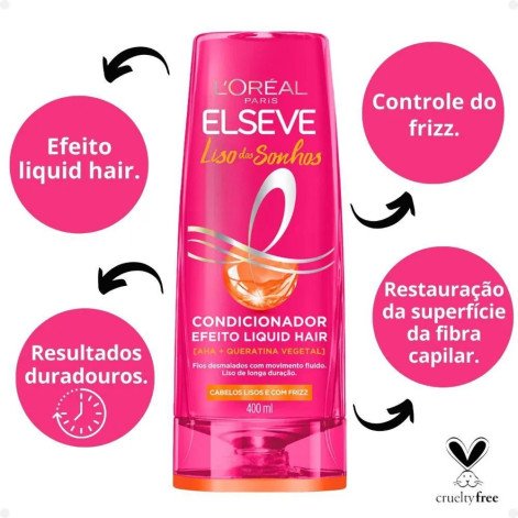 Condicionador Elseve Liso dos Sonhos Efeito Liquid Hair 400ml