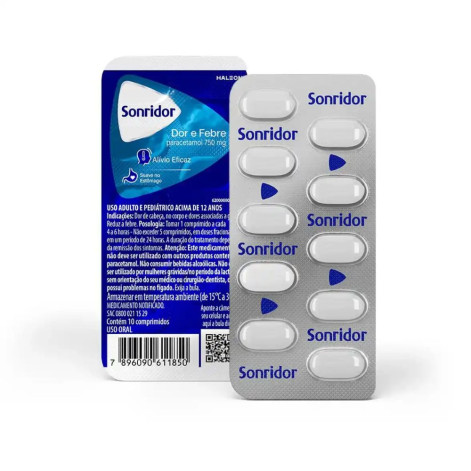Sonridor Dor e Febre Paracetamol 750mg 10 comprimidos