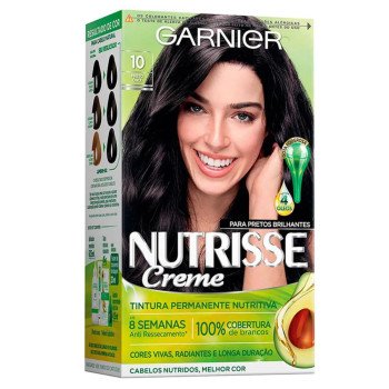 Tinta de Cabelo Permanente Nutrisse Creme - 10 Preto Ônix