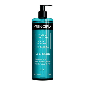 Gel de Limpeza Facial Principia Skincare GL-01 13% Tensoativos + 2% Ácido Salicílico + 5% Glicerina 500g