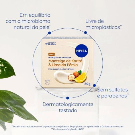 Sabonete Vegetal em Barra Nivea Nutrição da Natureza Manteiga de Karité & Lima da Pérsia 80g