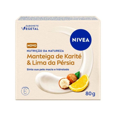 Sabonete Vegetal em Barra Nivea Nutrição da Natureza Manteiga de Karité & Lima da Pérsia 80g