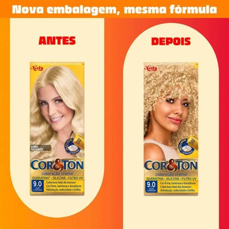 Tinta de Cabelo Permanente Cor&Ton Niely - 9.0 Louro Claríssimo