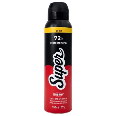 Desodorante Antitranspirante Aerossol 0% Alumínio Energy 72h Super Cimed 150ml/87g