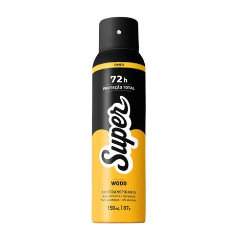 Desodorante Antitranspirante Aerosol Super Wood 150ml/87g