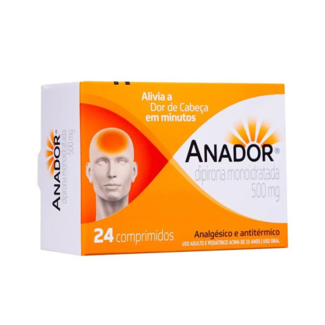 Antitérmico e Analgésico Anador 500mg 24 Comprimidos