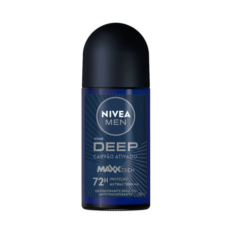 Desodorante Antitranspirante Roll On Nivea Men Deep Carvao Ativado Maxx Tech 50ml
