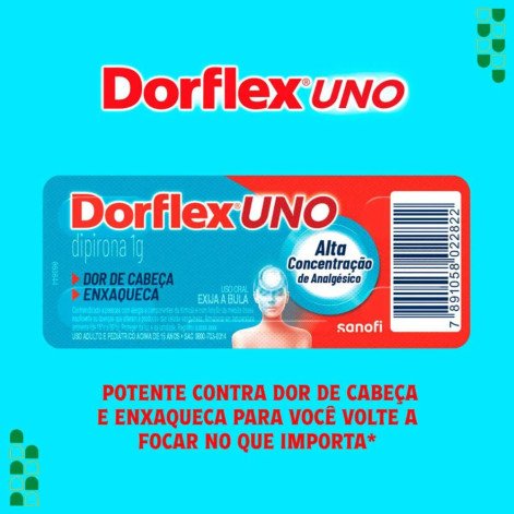  Dorflex UNO Dipirona 1g 4 comprimidos