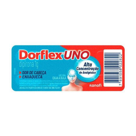  Dorflex UNO Dipirona 1g 4 comprimidos