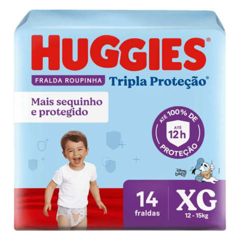 Fralda Huggies Roupinha Tripla Proteção Jubinho Xg 14 Unidades