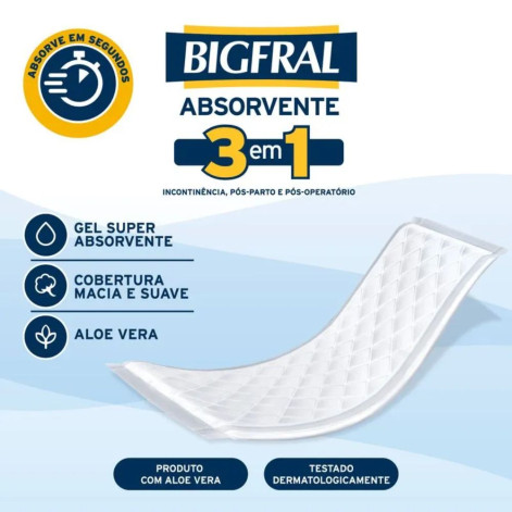 Absorvente Adulto Bigfral 3 em 1 Unissex 20 Unidades